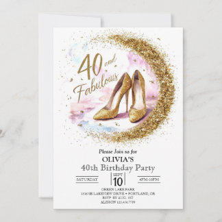 Überraschung Erwachsene Digital Gold 40. Geburtsta Einladung
