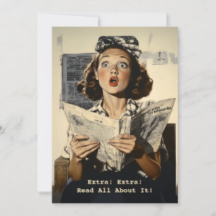 Überraschung für Frauen, die Zeitung lesen Einladung