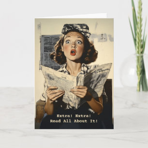 Überraschung für Frauen, die Zeitung lesen Einladung