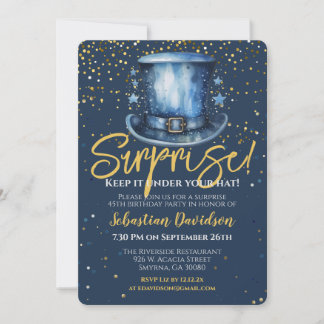 Überraschung Geburtstag Behielt es unter Ihrem Hut Einladung