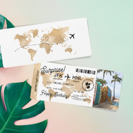 Überraschung Geburtstag Boarding Pass Ticket Hawai Einladung