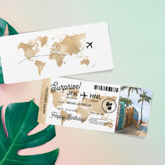 Überraschung Geburtstag Boarding Pass Ticket Hawai Einladung