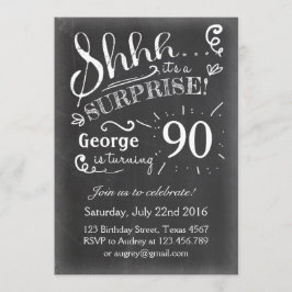 Überraschung Geburtstag Einladung 90 Chalkboard Ru