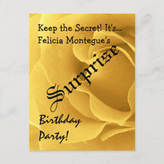 ÜBERRASCHUNG Geburtstags-Gelb-Rosen-individueller Einladung