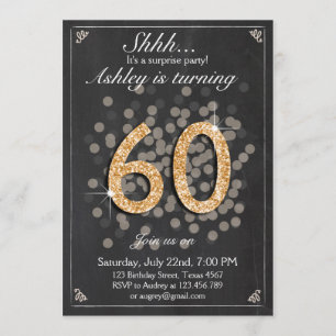 Überraschung Geburtstagseinladung Chalkboard Rusti Einladung