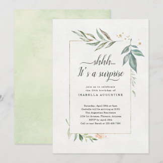 Überraschung Geburtstagsparty Aquarell Floral Einladung