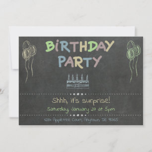 Überraschung Geburtstagsparty Chalkboard Einladung