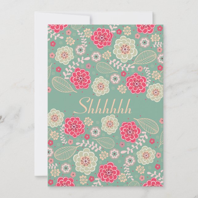 Überraschung Geburtstagsparty Chic Funky Modern Fl Einladung (Vorderseite)