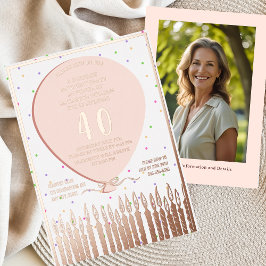 Überraschung Geburtstagsparty Foil Einladung 40. R