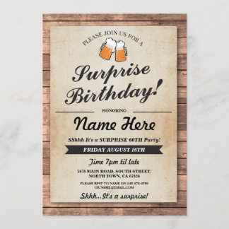 Überraschung Geburtstagsparty jubelt Beers Einladu Einladung
