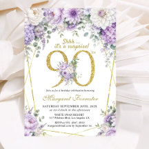 Überraschung Gold 90. Geburtstag Dusty Purple Flor