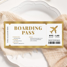 Überraschung Gold Boarding Pass Flugzeug Geschenkk