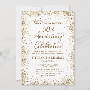Überraschung Gold Glitter 50. Hochzeitstag Einladung