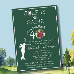 Überraschung Herren Golf Foto 40. Geburtstagsfeier Einladung