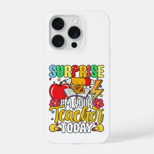 Überraschung, ich bin heute Ihr Lehrer Lustig  iPhone Hülle (Rückseite)