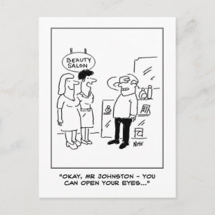 Überraschung im Schönheitssalon Postkarte
