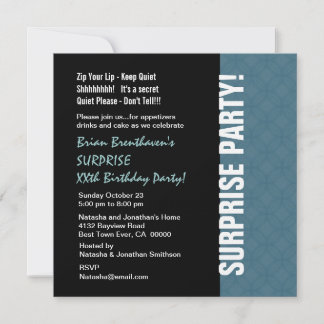 ÜBERRASCHUNG Jahr Geburtstag Modernes Dusty Blue V Einladung