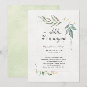 Überraschung-Jubiläumsfeier Aquarell Blumenmuster Einladung