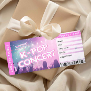 Überraschung K-Pop Konzert Ticket Fan Geschenk Rev Einladung