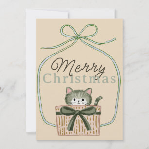 Überraschung Katze Weihnachtsankündigung Feiertagskarte
