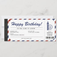 Überraschung London Trip Boarding Pass Ticket