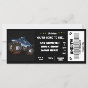 ÜBERRASCHUNG MONSTER TRUCKS GESCHENKGUTSCHEIN EINLADUNG