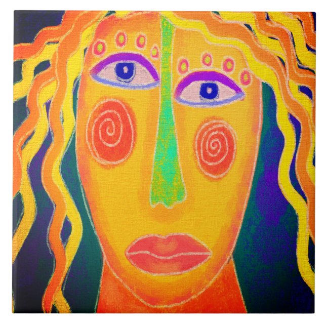 Überraschung! Original Abstraktes Digitalbild Fliese (Vorderseite)