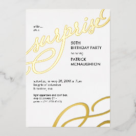 Überraschung Party Gold Foil Einladung