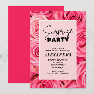 Überraschung Party Rosa Bläschen 71. Geburtstag Einladung