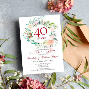 Überraschung Party Rose Garland 40 Jahre Jubiläum Einladung