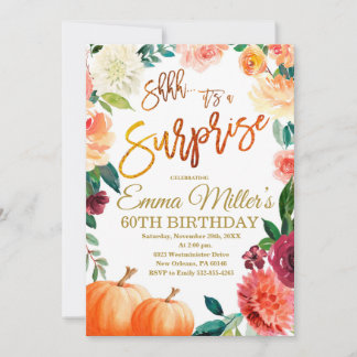 Überraschung Pumpkin Geburtstag, Herbst Geburtstag Einladung