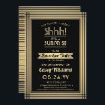 Überraschung Rente Party Shhh! Elegantes Schwarzes Save The Date<br><div class="desc">Kannst du ein Geheimnis behalten haben? Laden Sie Kollegen, Mitarbeiter, Familie und Freunde zu einer eleganten und aufregenden Überraschungsfeier in den Ruhestand mit individuellen Schwarz-Imitat-Goldfolie-Party Einladungen Save the Date. Alle Formulierungen auf dieser Vorlage ist einfach zu personalisieren, einschließlich der Nachricht, dass "Shhh! Es ist ÜBERRASCHEND." Das Design besticht durch eine...</div>
