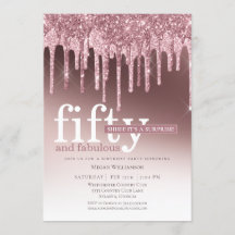 Überraschung Rosa Glitzer Fünfzig und fabelhaft Ge