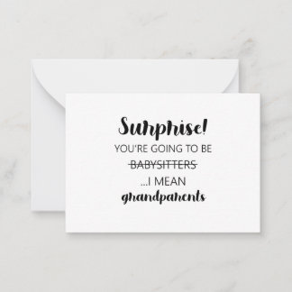 Überraschung Sie werden Babysitter sein, ich Gemei Mitteilungskarte
