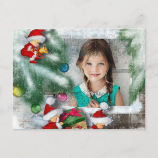 Überraschung vom Santa Foto Postcard Feiertagspostkarte