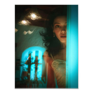 Überraschung, von einer Tür aus zu springen Fotodruck