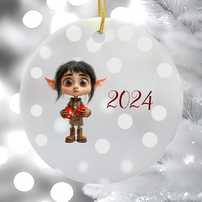 Überraschung Weihnachtself-Keramik für Mädchen Keramik Ornament (Von Creator hochgeladen)