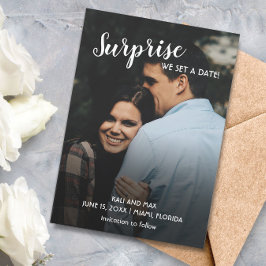 Überraschung Wir Set einer Date-Hochzeit Save The Date