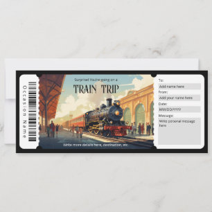 Überraschung Zug Ticket Geschenkgutschein Vorlage
