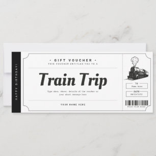Überraschung Zugfahrt Ticket Geschenkgutschein Einladung
