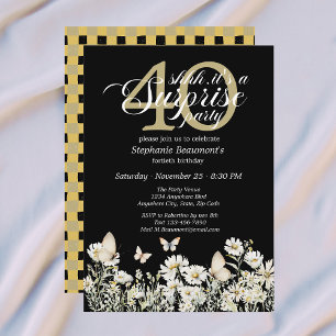 Überraschung zum 40. Geburtstag einer Frau in Weiß Einladung