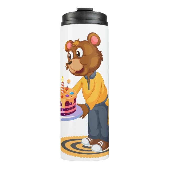 Überraschung zum Geburtstag Bär Thermosbecher (Vorderseite)