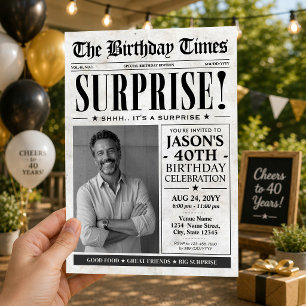 Überraschung zum Geburtstag Einladung, Geburtstags Einladung