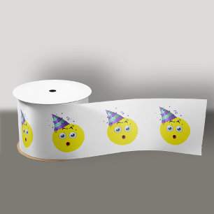 Überraschungs-Geburtstag Emoji Satinband