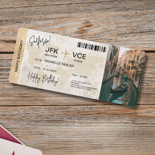 Überraschungs-Geburtstags-Boarding-Pass-Reise-Tick Einladung