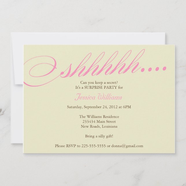 Überraschungs-Party Einladung (Vorderseite)