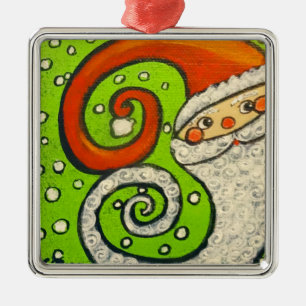 Überraschungs-Sankt-Weihnachtsverzierung Silbernes Ornament