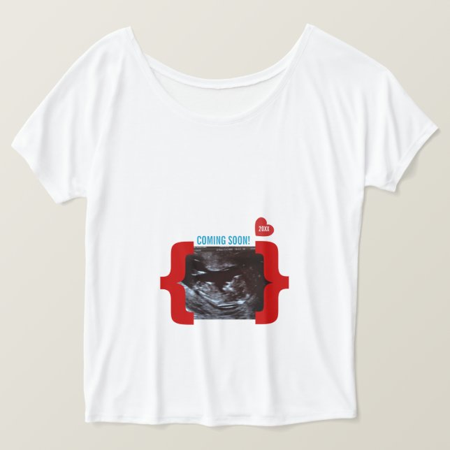 Überraschungs-Ultraschallsonogram-Mitteilung T-Shirt (Design vorne)
