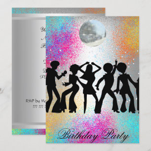 Überraschungseinladung zum Geburtstag Disco-Tanzpa Einladung