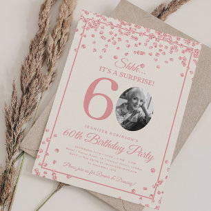 Überraschungsfoto 60. Geburtstag Rose Gold Champag Einladung
